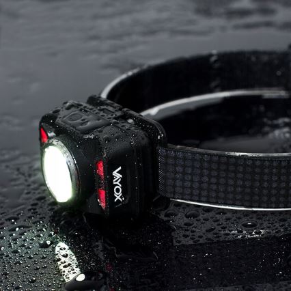 LED Prigušiva punjiva čeona svjetiljka sa senzorom i crvenim svjetlom LED/15W/5V IP66 430 lm 1800 mAh
