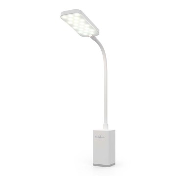 LED punjiva dodirna fleksibilna stolna lampa sa stezaljkom s podesivom svjetlinom LED/5W/1200 mAh bijela