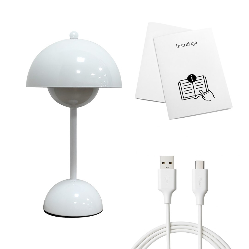 LED punjiva dodirna stolna lampa COSTA LED/3W/5V 2400 mAh 3000-6000K bijela