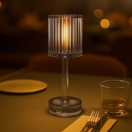 LED punjiva dodirna stolna lampa SIMPLE LED/1W/5V 3000-6000K 2400 mAh dimno siva