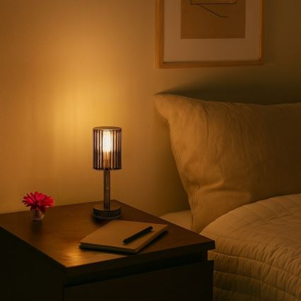 LED punjiva dodirna stolna lampa SIMPLE LED/1W/5V 3000-6000K 2400 mAh dimno siva