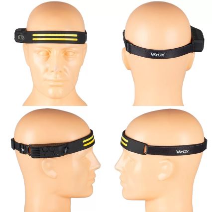 LED punjiva podesiva svjetiljka za glavu sa senzorom 3xLED/5V IP44 300 lm 1200 mAh