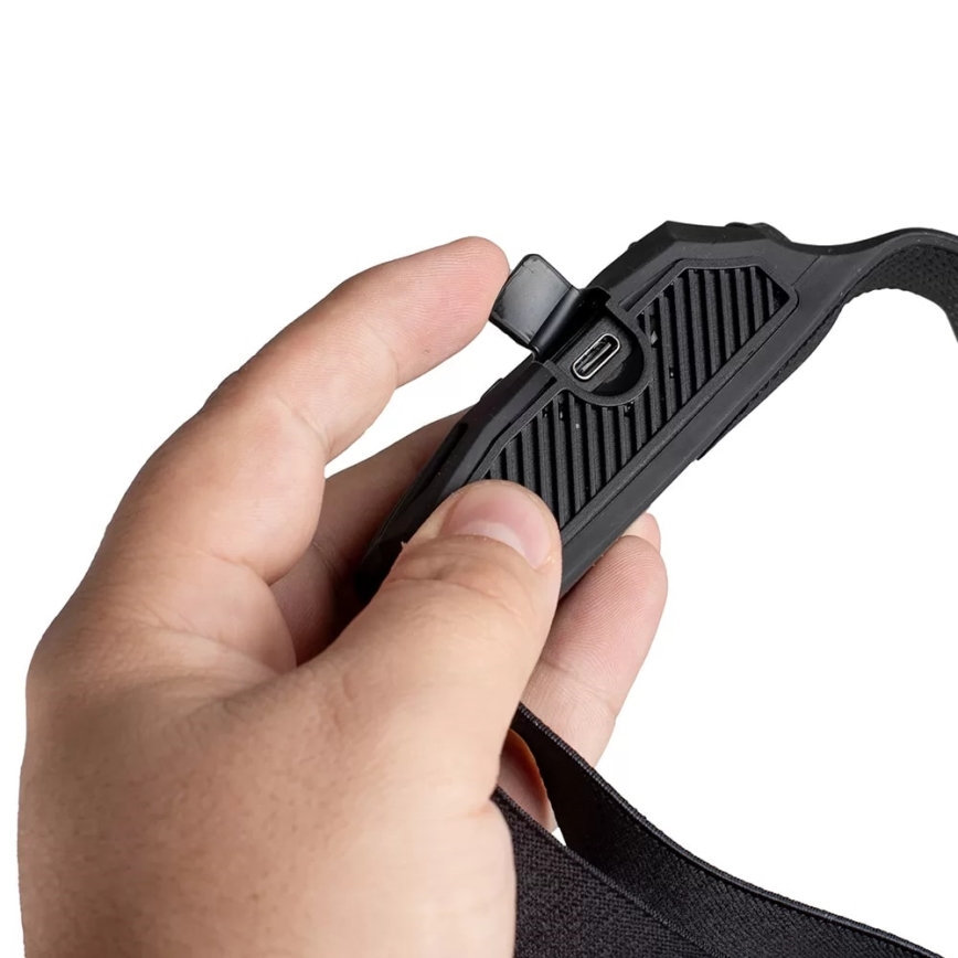 LED punjiva podesiva svjetiljka za glavu sa senzorom 3xLED/5V IP44 300 lm 1200 mAh