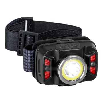LED punjiva lampa za glavu s prigušivanjem, senzorom i crvenim svjetlom LED/15W/5V IP66 430 lm 1800 mAh