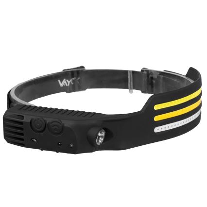 LED punjiva lampa za glavu s senzorom i crvenim svjetlom 4xLED/5V IP44 300 lm 1200 mAh