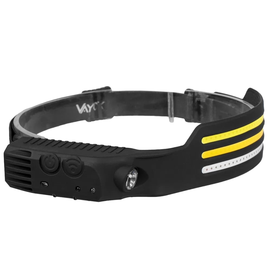 LED punjiva lampa za glavu s senzorom i crvenim svjetlom 4xLED/5V IP44 300 lm 1200 mAh