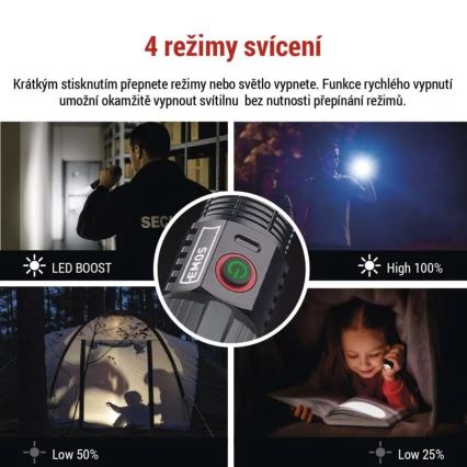 LED punjiva metalna baterijska svjetiljka LED/5V 3000 lm 5000 mAh IP43