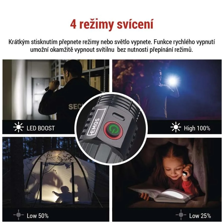 LED punjiva metalna baterijska svjetiljka LED/5V 3000 lm 5000 mAh IP43
