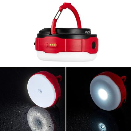LED Prigušiva punjiva solarna baterijska svjetiljka s funkcijom powerbanka LED/3W/5V 3000/4000/6500K IPX6 500 lm 2000 mAh