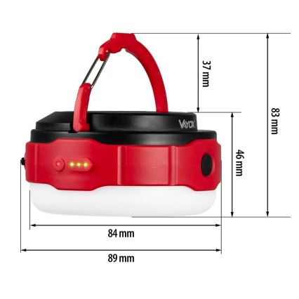 LED Prigušiva punjiva solarna baterijska svjetiljka s funkcijom powerbanka LED/3W/5V 3000/4000/6500K IPX6 500 lm 2000 mAh