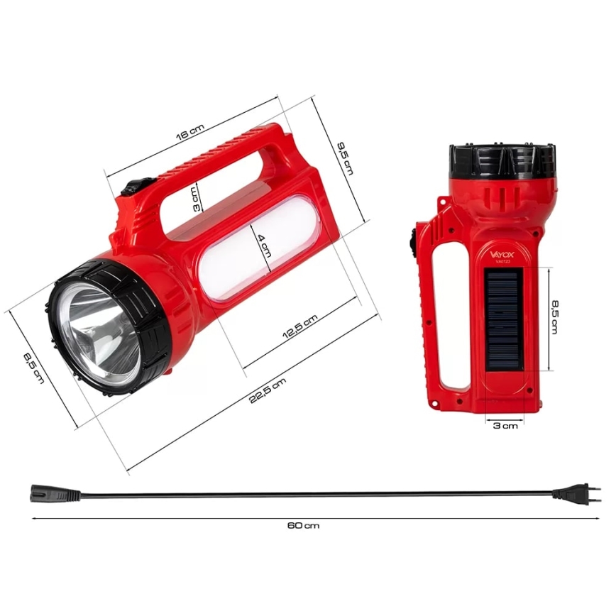 LED Punjiva solarna baterijska svjetiljka LED/7W/230V 400 lm 3200 mAh