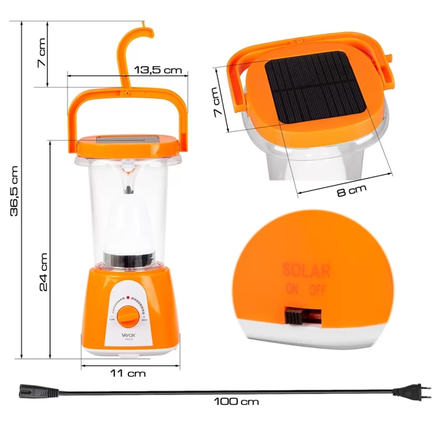 LED Prigušiva punjiva solarna lampa s funkcijom powerbanka LED/230V 710 lm 1600 mAh