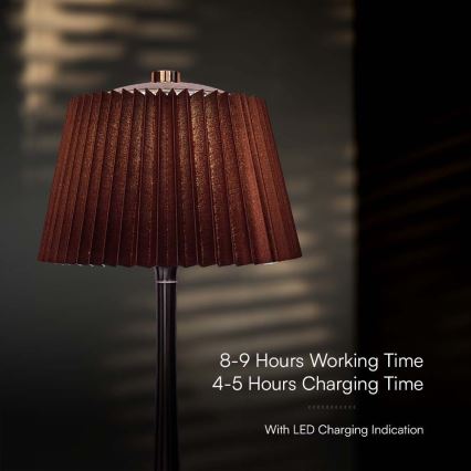 LED Podesiva punjiva stolna lampa na dodir LED/1,5W/5V 3000/4000/6000K 1800 mAh smeđa