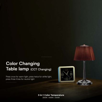 LED Podesiva punjiva stolna lampa na dodir LED/1,5W/5V 3000/4000/6000K 1800 mAh smeđa