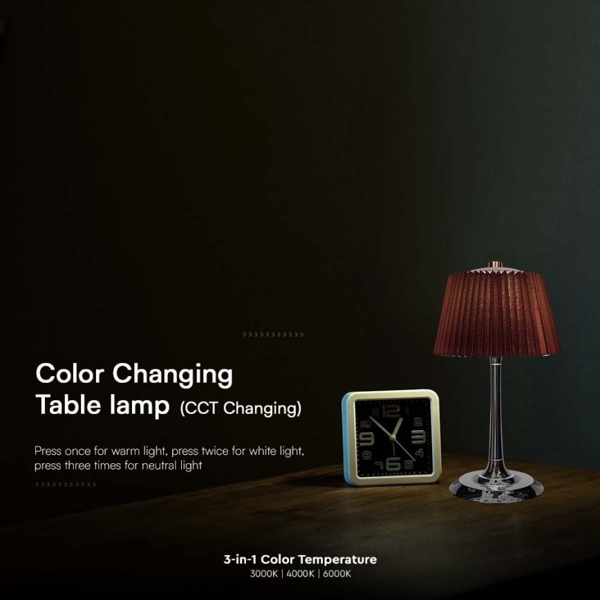 LED Podesiva punjiva stolna lampa na dodir LED/1,5W/5V 3000/4000/6000K 1800 mAh smeđa