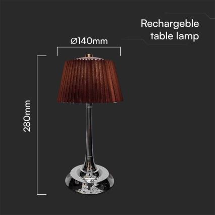 LED Podesiva punjiva stolna lampa na dodir LED/1,5W/5V 3000/4000/6000K 1800 mAh smeđa