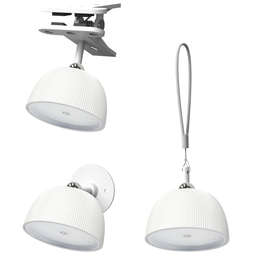 LED Podesiva punjiva stolna lampa 4u1 LED/3,5W/5V 3000/4000/6500K IP54 1800 mAh bijela
