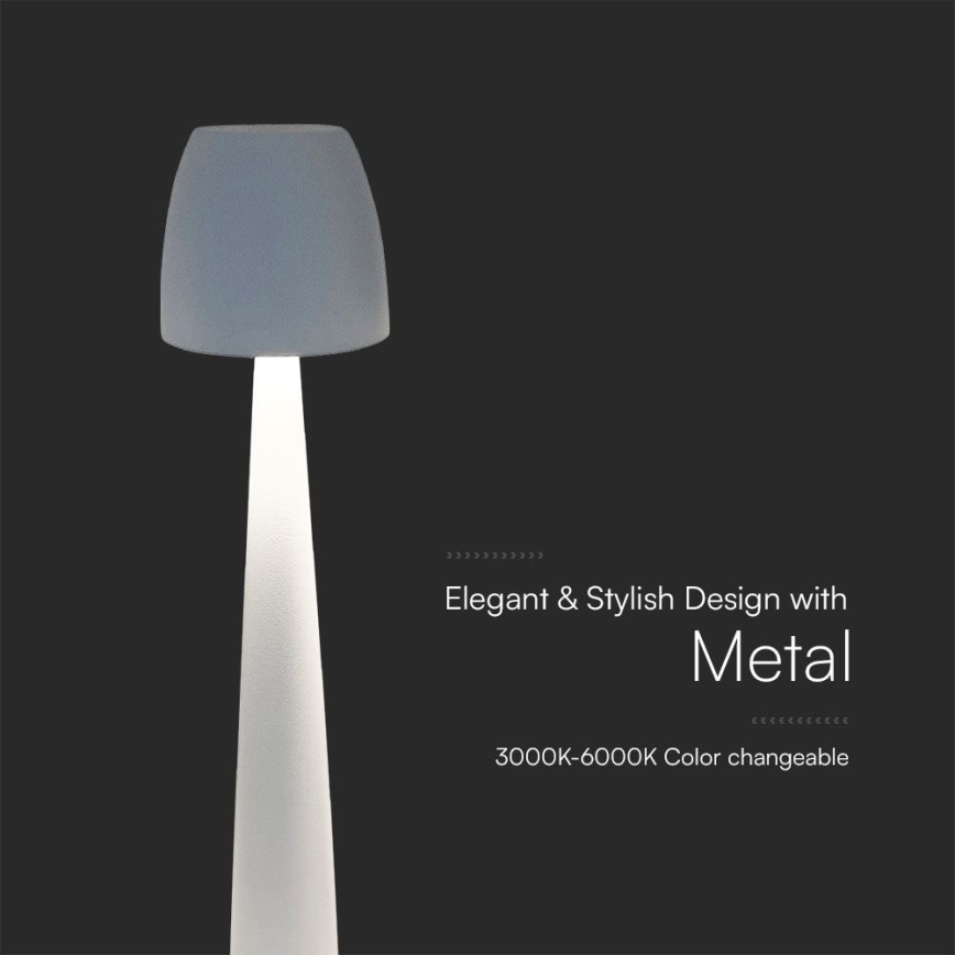 LED Podesiva punjiva stolna lampa na dodir LED/3W/5V 3000-6000K 1800 mAh bijela