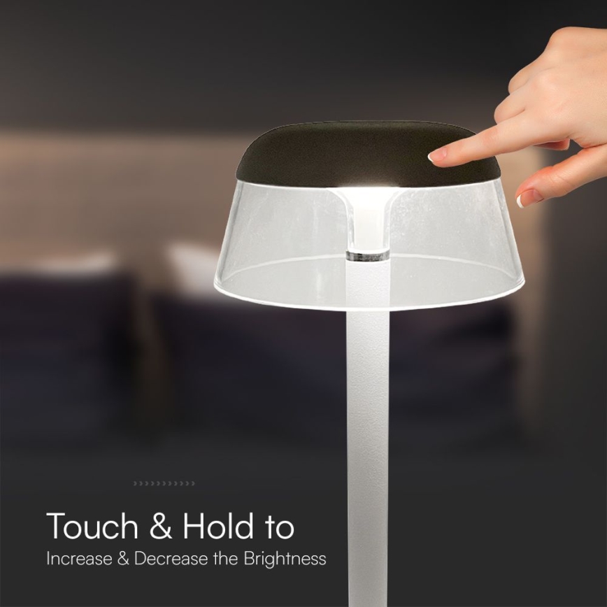 LED Podesiva punjiva stolna lampa na dodir LED/3W/5V 3000-6000K 1800 mAh bijela