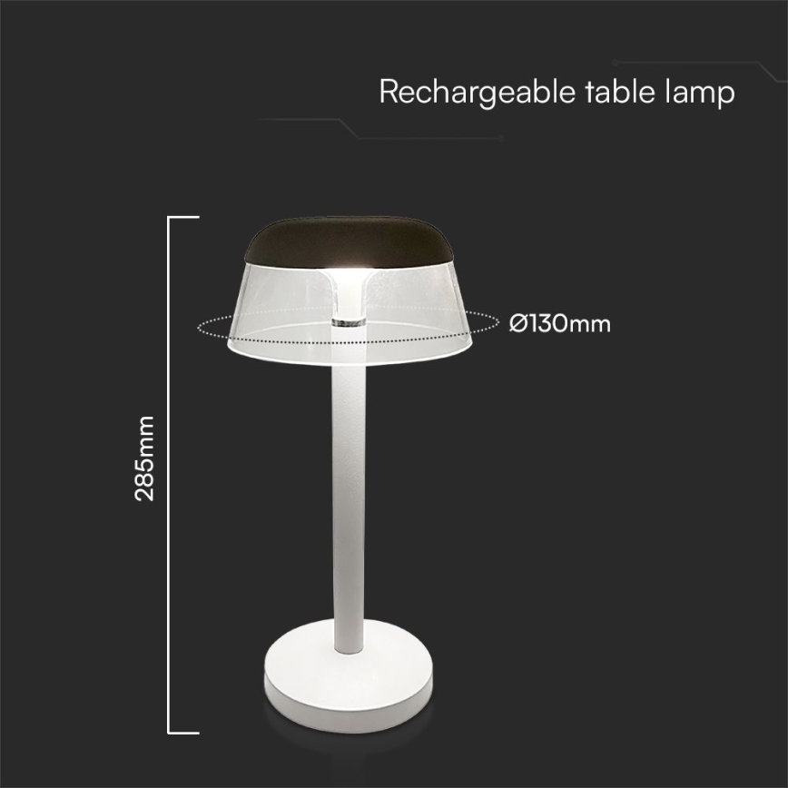 LED Podesiva punjiva stolna lampa na dodir LED/3W/5V 3000-6000K 1800 mAh bijela