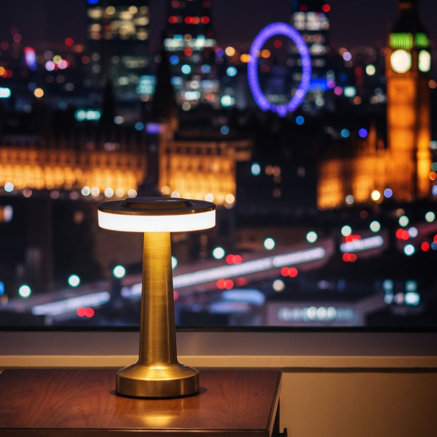 LED punjiva stolna lampa s prigušivanjem LONDON LED/2W/5V 2700K/4000K/6500K 400 mAh zlatna