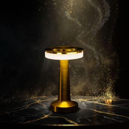 LED punjiva stolna lampa s prigušivanjem LONDON LED/2W/5V 2700K/4000K/6500K 400 mAh zlatna