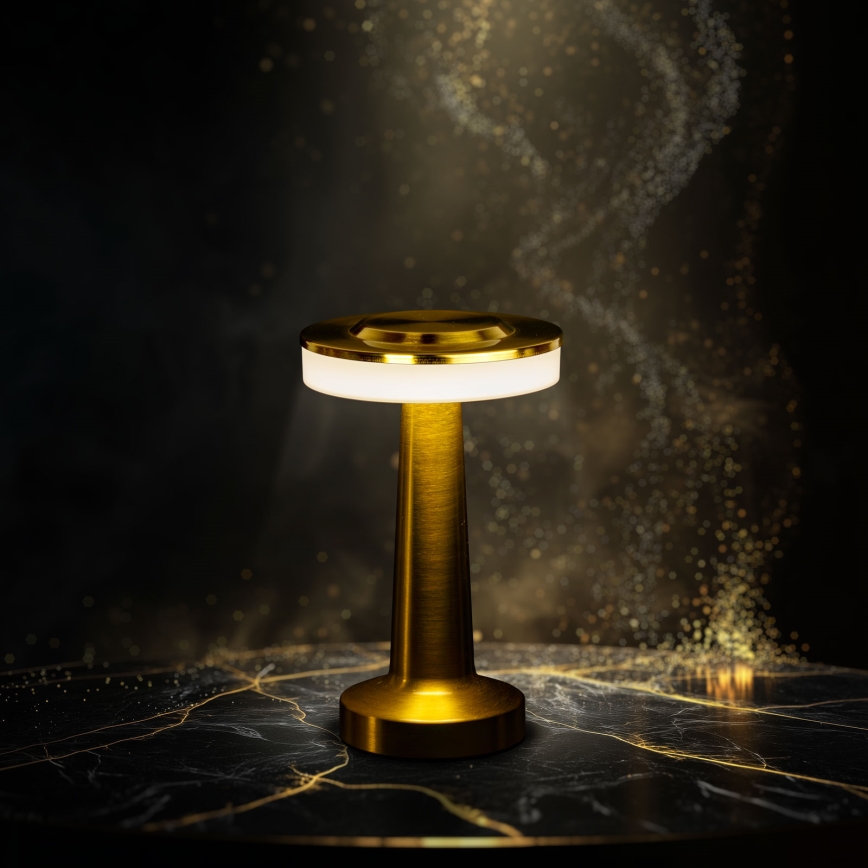 LED punjiva stolna lampa s prigušivanjem LONDON LED/2W/5V 2700K/4000K/6500K 400 mAh zlatna