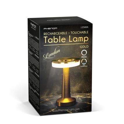 LED punjiva stolna lampa s prigušivanjem LONDON LED/2W/5V 2700K/4000K/6500K 400 mAh zlatna