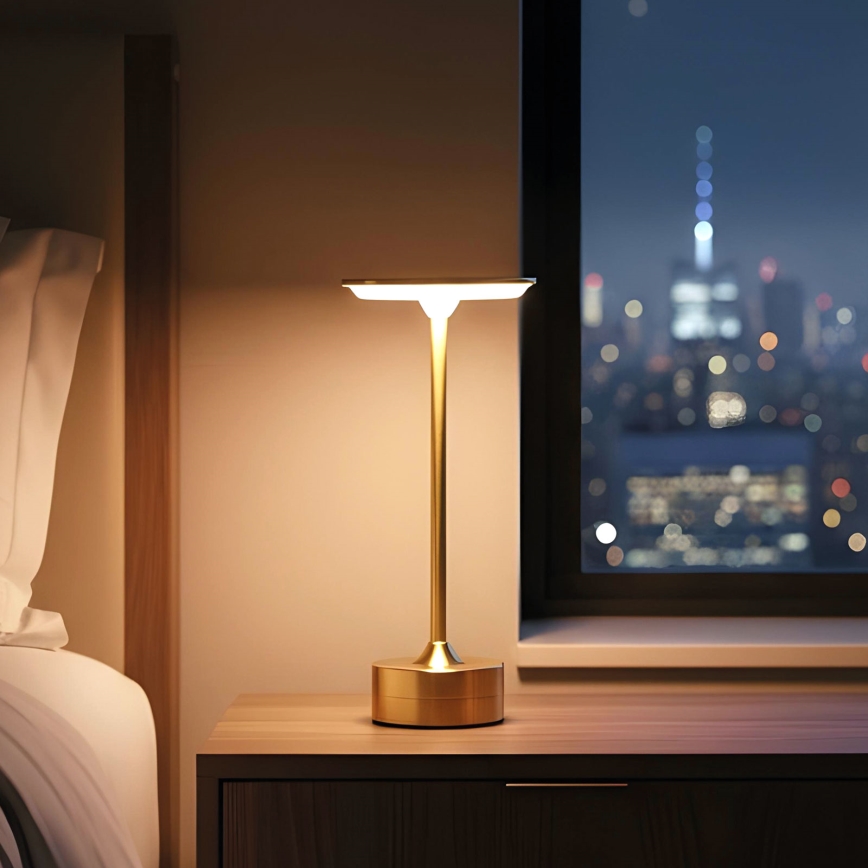 LED Podesiva punjiva stolna lampa NEW YORK LED/1,8W/5V 2700K/4000K/6500K 1200 mAh zlatna