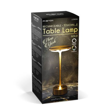 LED Podesiva punjiva stolna lampa NEW YORK LED/1,8W/5V 2700K/4000K/6500K 1200 mAh zlatna