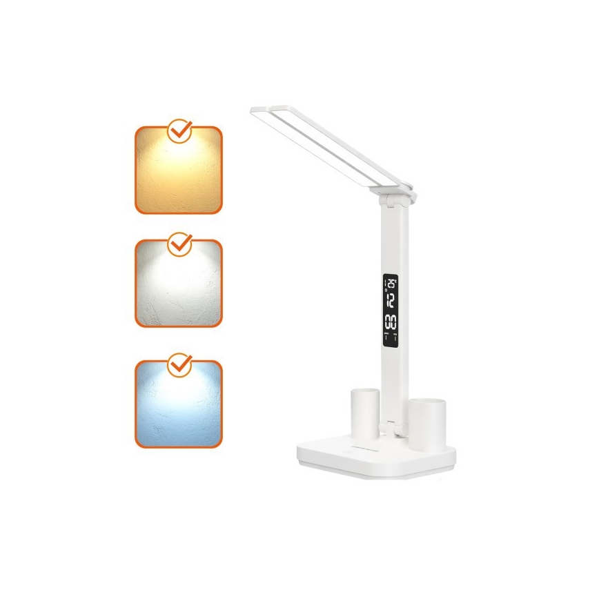 LED stolna svjetiljka s prigušivanjem, punjiva, NOBLITE P LED/5W/5V 3000/4000/6000K 2200 mAh bijela