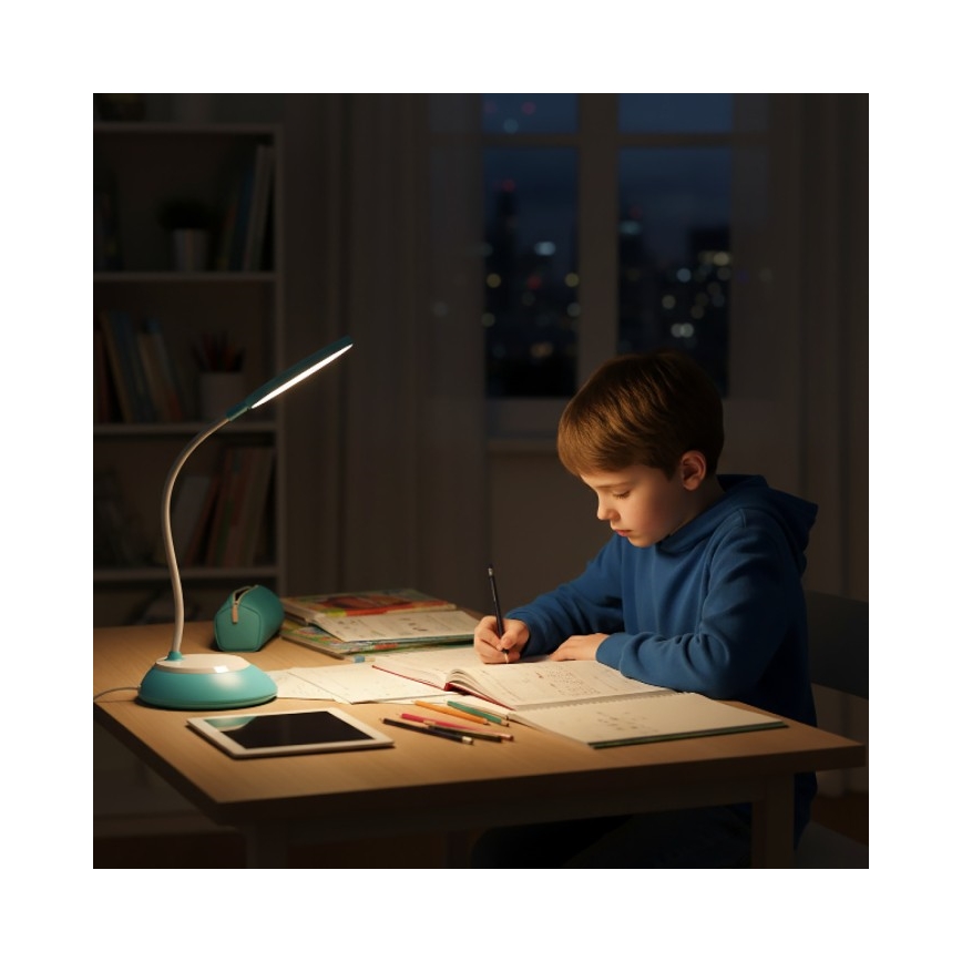 LED Podesiva punjiva stolna lampa VISUA LED/5W/5V 3000-5000K 1200 mAh plava
