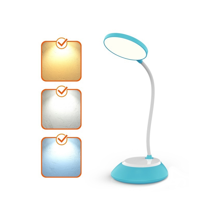 LED Podesiva punjiva stolna lampa VISUA LED/5W/5V 3000-5000K 1200 mAh plava