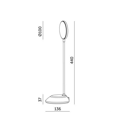 LED Podesiva punjiva stolna lampa VISUA LED/5W/5V 3000-5000K 1200 mAh ružičasta