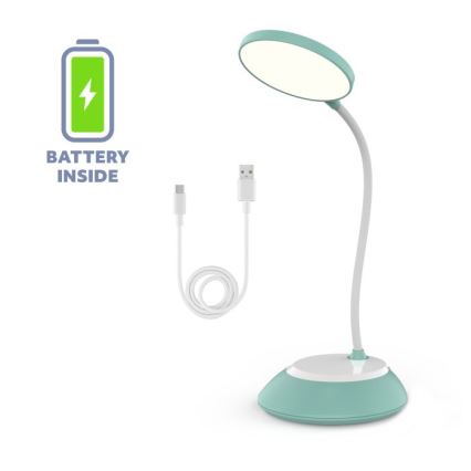 LED Podesiva punjiva stolna lampa VISUA LED/5W/5V 3000-5000K 1200 mAh tirkizna