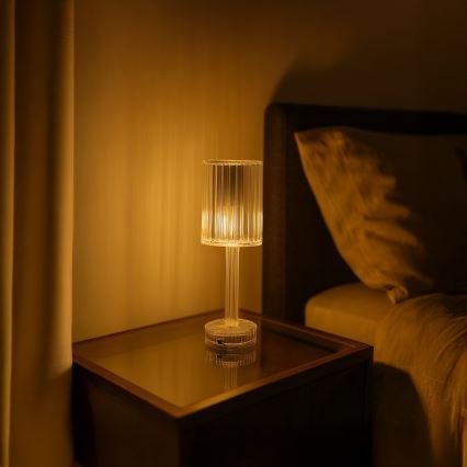 LED punjiva stolna svjetiljka na dodir SIMPLE LED/1W/5V 2400 mAh 3000-6000K prozirna