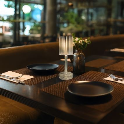 LED punjiva stolna svjetiljka na dodir SIMPLE LED/1W/5V 2400 mAh 3000-6000K prozirna