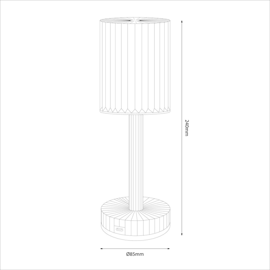 LED punjiva stolna svjetiljka na dodir SIMPLE LED/1W/5V 2400 mAh 3000-6000K prozirna