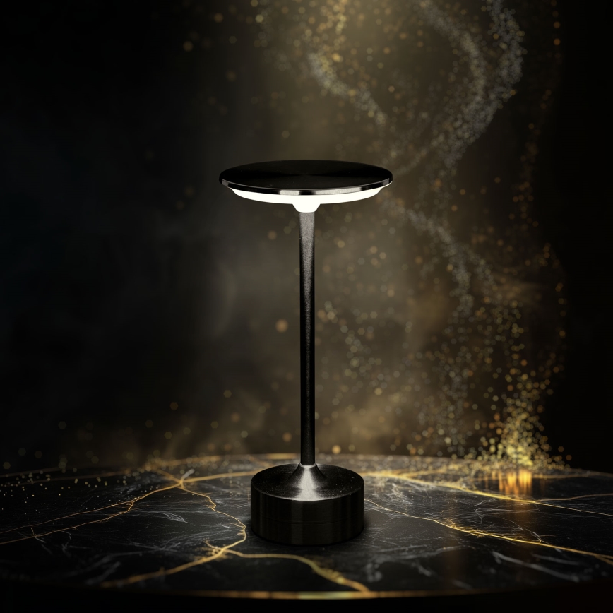 LED punjiva stolna lampa NEW YORK s regulacijom svjetline LED/1,8W/5V 2700K/4000K/6500K 1200 mAh crna
