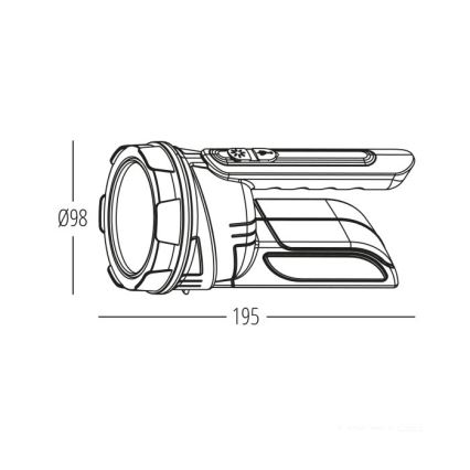 LED punjiva svjetiljka 2xLED/3W/5V 210 lm 1200 mAh crna
