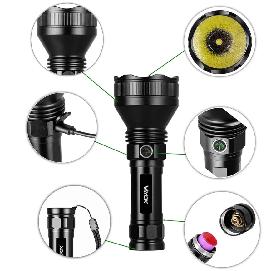 LED Podesiva punjiva svjetiljka LED/20W/5V IPX5 1900 lm 5000 mAh