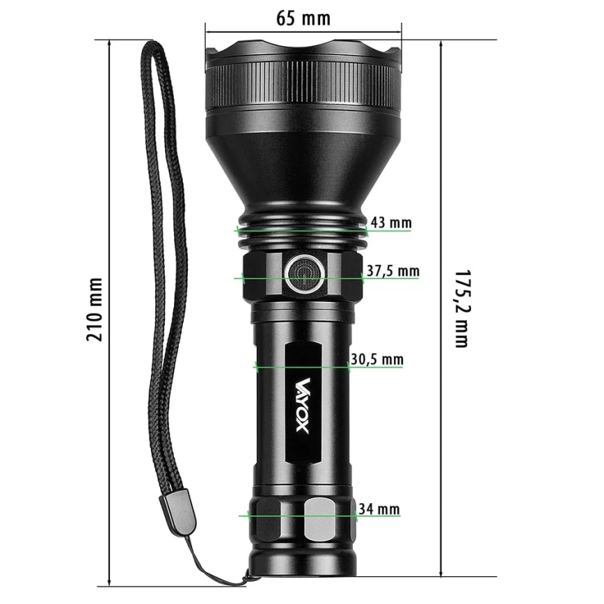 LED Podesiva punjiva svjetiljka LED/20W/5V IPX5 1900 lm 5000 mAh