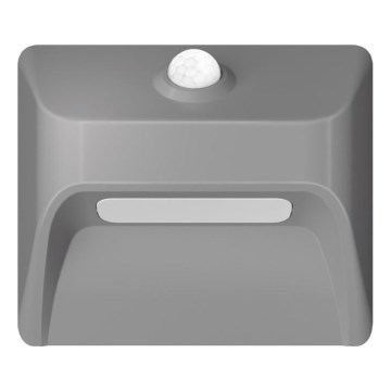 LED punjivo svjetlo za stepenice sa senzorom pokreta i sumraka STEP LIGHT LED/0,3W/3,7V 2200 mAh IP53 siva