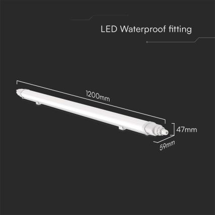 LED Radna linearna svjetiljka LED/36W/230V 4000K IP65 120 cm