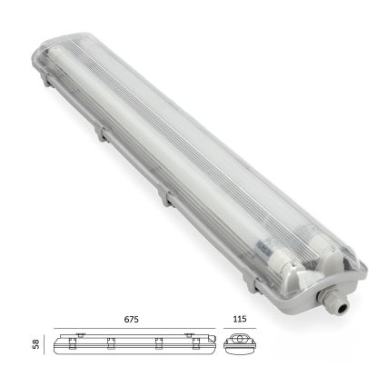 LED Radna linearna svjetiljka T8 2xG13/9W/230V 4000K IP65 67,5 cm
