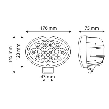 LED Radna svjetiljka CREE LED/36W/10-30V IP67 6000K