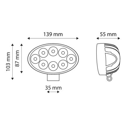 LED Radna svjetiljka EPISTAR LED/24W/10-30V IP67 6000K