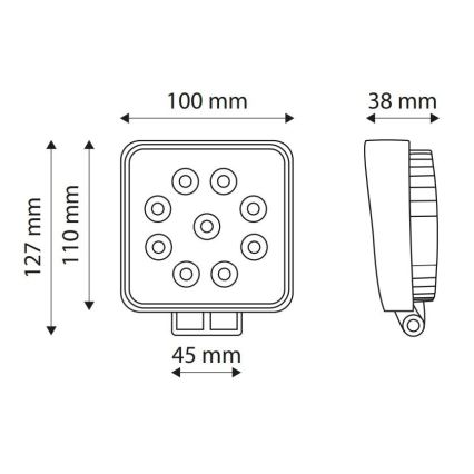 LED Radna svjetiljka EPISTAR LED/27W/10-30V IP67 6000K