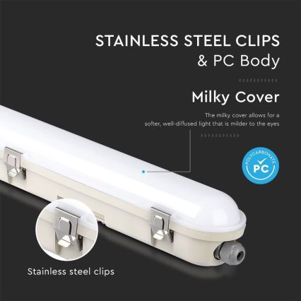 LED Radna svjetlosna cijev s modulom za slučaj nužde EMERGENCY LED/36W/230V 6500K 120cm IP65