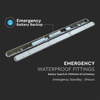 LED Radna svjetlosna cijev s modulom za slučaj nužde EMERGENCY LED/36W/230V 6500K 120cm IP65